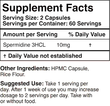 Spermidine supplement facts